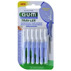 GUM Interdentalbürsten 2x Gum Trav-ler 0,6mm hellblau - 2x 6 Stück im Blister