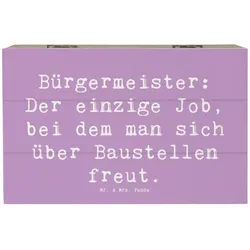 Mr. & Mrs. Panda Dekokiste 19 x 12 cm Spruch Bürgermeister Freude - Lavendeltraum - Geschenk, Fo (1 St) lila