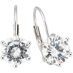 Paar Ohrhänger BRUNO BANANI "Schmuck Geschenk Silber Ohrring mit Glitzerstein", silber (silberfarben, kristallweiß, kristallweiß), Ohrringe, Damen, 8,3mm, Silber 925 (Sterlingsilber), mit Zirkonia (synth.)