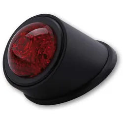 SHIN YO LED-Rücklicht OLD SCHOOL TYP1, schwarz, rotes Glas, E-gepr., schwarz