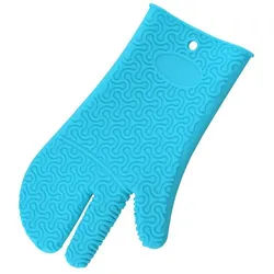 Kochblume Topfhandschuhe Silikon Handschuh, Hitzebeständig bis 230° blau