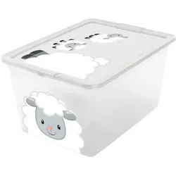 My Baby Lou Spielzeugbox , Transparent , Kunststoff , Schaf , 36x25x48.5 cm , Made in Europe , Deckel , Babymöbel & Kindermöbel, Babyzimmer, Spielzeugkisten