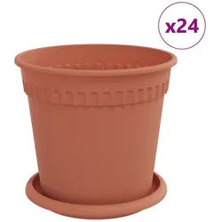 vidaXL Blumentopf Blumentöpfe 24 pcs Ziegelrot Ø 17 x 14 cm Kunststoff (24 St) rot