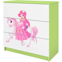 Raumhirsch Furniture Kommode Babydreams Prinzessin zu Pferd 81/81/41 , Grün , Holzwerkstoff , Rechteckig , 81x81x41 cm , Babymöbel & Kindermöbel, Babyzimmer, Babyregale & Kinderregale