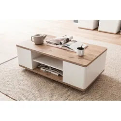 MCA furniture Couchtisch Couchtisch Palermo, 115x65, Soft white / Viking Oak (No-Set), Breite 115 cm, Tisch Couchtisch Sofatisch braun