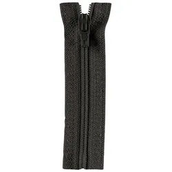 Stofferia Stoff Reißverschluss Opti Fulda 22 cm Anthrazit, Meterware grau