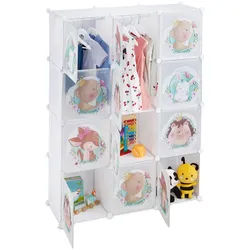 Relaxdays Kindersteckregal , Weiß , Kunststoff, Metall , 110x145x37 cm , Babymöbel & Kindermöbel, Babyzimmer, Babyregale & Kinderregale