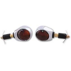 HIGHSIDER Smart Ochsenauge Bulb Bar End Blinker Körper Chrom / Linse getönt (Paar), Vorne