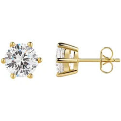 Paar Ohrstecker FIRETTI "Schmuck Geschenk Silber 925 Ohrschmuck Ohrringe Solitär" Gr. 10, gelbgoldfarben, kristallweiß, kristallweiß, Ohrringe, Damen, 10, Silber 925 (Sterlingsilber), mit Zirkonia (synth.)