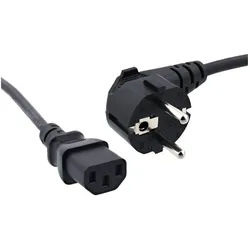 Trade-Shop Stromkabel 1,2m C13-Stecker passend für Samsung LE37R83BX/XEC TV Netzkabel, 3-Pin Stecker, Stecker A: CEE7/7 Stecker / Stecker B: IEC-C13 / 3-Pin Stecker