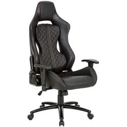 Novel Gamingstuhl , Schwarz , Metall, Kunststoff, Textil , Drehkreuz , 64x124x65 cm , Sitzfläche 360° drehbar, inklusive Armlehnen , Büromöbel, Bürostühle, Gaming-Sessel