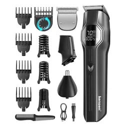 Kensen Haarschneider 12-in-1 Barttrimmer, Haarschneider, Körperrasierer, Nasenhaarschneider schwarz