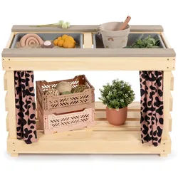 Muddy Buddy Sand- UND Wassertisch , Rosa, Birkefarben , Holz , Zypresse , 40x55x80 cm , EN 71, FSC 100% , Freizeit & Co, Gartenspielzeug, Sandspielzeug