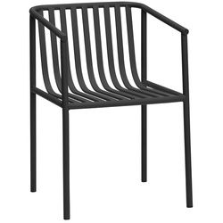 Hübsch Outdoor Metall-Stuhl in schwarz 53x59x82cm