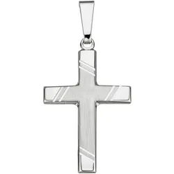 Kreuzanhänger JOBO "Anhänger Kreuz", silber (silber 925), Schmuckanhänger, Damen, Silber 925 (Sterlingsilber), 925 Silber