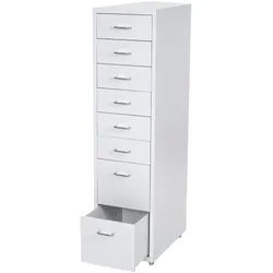 MCW Rollcontainer Weiß , Metall , 28x110x41 cm , Büromöbel, Schreibtischcontainer, Rollcontainer