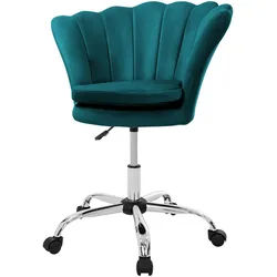 Ml-Design Drehstuhl Kunstfell Petrol , Türkis , Metall , 68x90x68 cm , Büromöbel, Bürostühle, Drehstühle