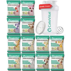 CaloVital Probierpaket + Shaker | 12er Pack Classic Pulver 50 g