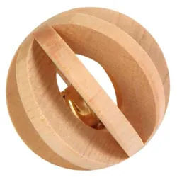 TRIXIE Lamellenball mit Schelle, Holz unbehandelt, Ø 6 cm