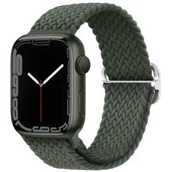 XDeer Uhrenarmband Nylon Loop Armband für Apple Watch Armband 38/40/41mm und 42/44/45mm, elastisches Stoff Geflochtenes Sport Band für iWatch Series 7 grün