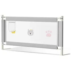 Clanmacy Bettschutzgitter 150CM Bettgitter Kinderbettgitter Babybettgitter Kinderbett Fallschutz (150cm), aus Metall