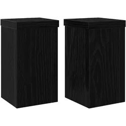 vidaXL Pflanzenständer 2 pcs Schwarze Eiche 10 x 10 x 18 cm