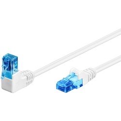Goobay CAT 6A Patchkabel 1x 90° gewinkelt, U/UTP, weiß