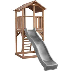 Ambia Garden Spielturm , Braun, Grau , Holz, Kunststoff , 111.2x241.9x349 cm , EN 71, CE, FSC 100% , Freizeit & Co, Gartenspielzeug, Spieltürme