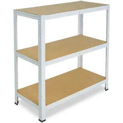 shelfplaza HOME 100x40x45 cm Schwerlastregal in weiß mit 3 Böden und 175 kg Traglast pro Boden