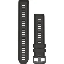 Original Garmin Instinct®-Wechselarmband 22 mm, Silikon, graphit, Schließe - Edelstahl schwarz