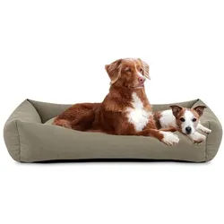 KONSIMO® Tierbett Hundebett CANINI, 100 % Polyester, Super Clean Technologie, Kissenbezug abnehmbar beige|braun