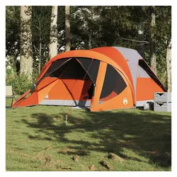 furnicato Faltzelt Familienzelt Tunnelzelt 411x325x180 cm Grau und Orange, (1 tlg) grau|orange