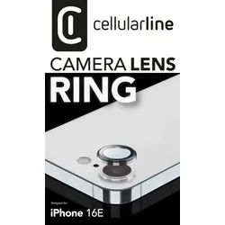 Cellularline Schutzglas für iPhone 16e – Transparent, Camera Lens Protection Ring Objektiv-Adapter