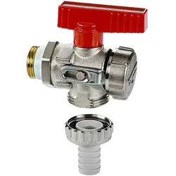 SIMPLEX KFE-Kugelhahn 1/2'' Eckform für Heizung - selbstdichtend - PN16 - vernickelt - Schwermodell
