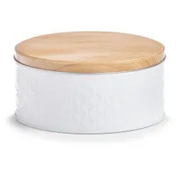 Zeller Scandi Dose aus Metall, weiß, Moderne Vorratsdose zum Aufbewahren von trockenen Lebensmitteln, Maße: Ø 20 x 9,3 cm