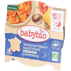 Babybio Ravioli Butternuss-Soße Tomate Champignons