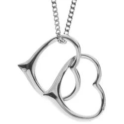 OSTSEE-SCHMUCK Kette mit Anhänger Ostsee-Schmuck Kette mit Anhänger Herz Kette mit Anhänger Herz (2-tlg) silberfarben 45 cm