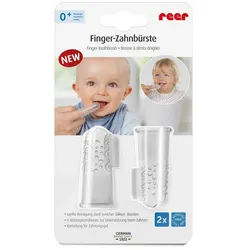 Reer Zahnbürste Finger-Zahnbürste 2er Set Silikon transparent / weiß