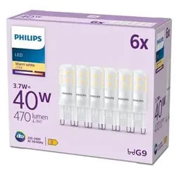 LED-Lampe 470lm 3.7W/827 (40W) 6-pack G9