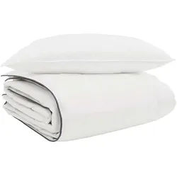 vidaXL Bett Winterbettdecke mit Kissen 2 pcs Weiß Daunenfeder (2-tlg) weiß