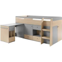 Mirjan24 Etagenbett Oro Or08 , Grau, Naturfarben , Kunststoff , 5 Schubladen , Rechteckig , 90x200 cm , Babymöbel & Kindermöbel, Kinderzimmer & Jugendzimmer, Stockbetten