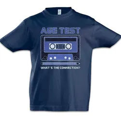 Urban Backwoods Print-Shirt Age Test Kinder T-Shirt MC Cassette Kassette 80s Retro Tape Deck (1-tlg) Kassettenrekorder Vintage 80er DJ blau 86/92