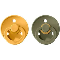 BIBS Colour Natural Rubber Size 2: 6+ months Schnuller Honey Bee / Olive 2 St.