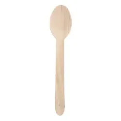 Greenbox Esslöffel Holz, Einwegbesteck, biobeschichtet, 16 cm, Umweltfreundlicher Löffel für kalte, warme und fetthaltige Speisen, 1 Packung = 100 Stück