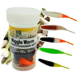Zite Kunstköder Wiggle Worm Forellenwurm Mix 5,5 cm 10 Stück Gummiköder