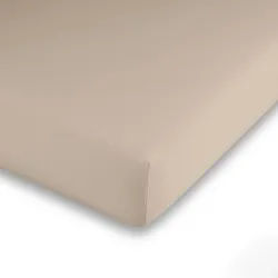 Traumhaft gut Schlafen – Kinder-/Baby Spannbetttuch, hochwertige Qualität, trocknergeeignet - Taupe/60 cm x 120 cm