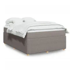 vidaXL Boxspringbett, Boxspringbett mit Matratze Taupe 160x200 cm Stoff