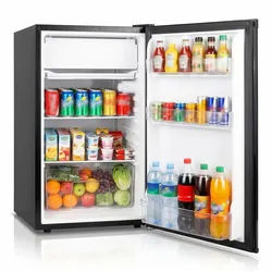 DollarDash Kühlschrank 90,8L, 7-stufig einstellbarer Thermostat,geräuscharm, energiesparend HA504, 79.8 cm hoch, 45 cm breit, Kompakter Mini-Kühlschrank mit Gefrierfach schwarz