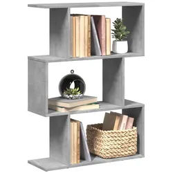 vidaXL Bücherregal NA Raumteiler-Bücherregal 3 Fächer Betongrau 70x24x97 cm grau
