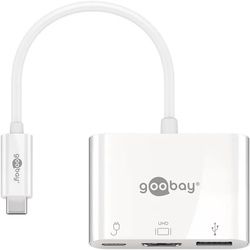 Goobay USB-CTM Multiport-Adapter HDMI, PD, weiß - erweitert ein USB-CTM Gerät um einen HDMITM- und einen USB 3.0- Anschluss